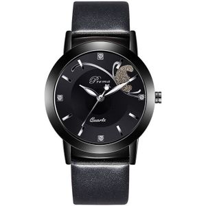 Prema Vrouwen Horloges Paars Lederen Band Quartz Klok Dames Mode Horloge Feminino Armband Quartz Horloge Vlinder Zwart