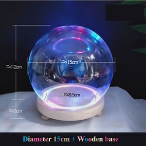 15 Cm Plastic Bloem Bal Glazen Deksel Taart Cover Souvenir Mold Stofkap Kleurrijke Warm Wit Licht Base Nachtlampje crystal Ball