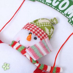 2 Stuks Kerst Deur Tekenen Kerst Decor Voor Huis Veranda Teken Kerstman Sneeuwpop Leuke Deur Decors Deur Ornamenten