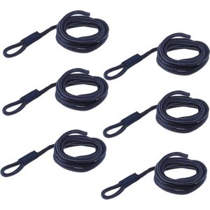 6 Stuks 1/4 Inch 6Mm Marine Dock Lijn Gevlochten Boot Touw 5 Ft Lengte (Blauw)