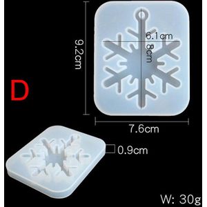 Crystal Snowflake Silicone Mold Diy Craft Sneeuwvlok Ornament Maken 3 Soorten Klei Gips Cement Mould Tool Voor Kerst Decor