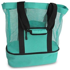 Draagbare Thermische Koeltas Dubbele Laag Mesh Transparante Zak Picknick Camping Strand Tote Drinken Verse Houden Organizer