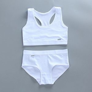 Meisjes Training Bh Slipje Kids Katoenen Ondergoed Sets Tieners Studenten Beha Vest En Slipje Draadloze Meisjes Sportbeha 8-16Y Топик