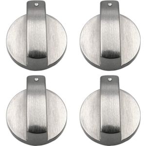 Kachels Fornuis Knoppen, Oven Knop (4 Stuks),6Mm Universal Silver Gasfornuis Bedieningsknoppen Adapters Oven Draaischakelaar Koken Oppervlak C