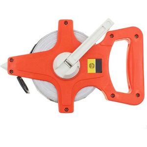 ! 1Pc 50 M/165Ft Meter Open Reel Glasvezel Meetlint Inch Metrische Schaal Slagvast Plastic Meet Gereedschap