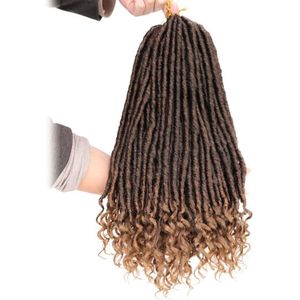 Afrika Meisje Godin Locs Krullend Gehaakte Faux Vlechten Kanekalon Hair Extensions 16 Inch 24 Strengen/Pcs Synthetisch Haar Dreadlock