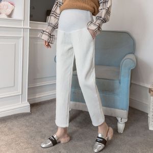 Corduroy Broek Winter Warm Fluwelen Moederschap Broek Voor Zwangere Vrouwen Losse Thicken Abdominale Broek Zwangerschap Kleding