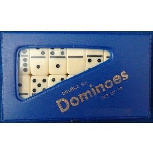 Zwarte Punt Medium Size Domino Steen Wit