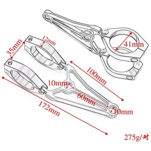 2 Stuks Verstelbare Koplampmontagebeugels Voor Motor – Universele Vorkklemmen 35-41mm, Zwart Aluminium, Voor Café Racer En Chopper