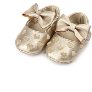 Meisje Schoenen Baby Strik Hart Borduur Zachte Zool Lederen Prewalker Sneakers Pasgeboren Crib Schoenen 0-18M