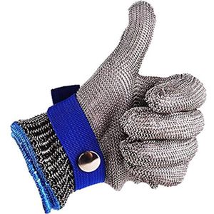 Blauw Rood Veiligheid Cut Proof Steekwerende Stainless Steel Metal Mesh Slager Handschoen Hoge Prestaties Niveau 5 Bescherming