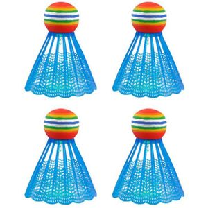 4 Stuks Led Verlichting Badminton Birdies Glow In The Dark Night Nylon Shuttle Regenboog Bal Hoofd Voor Sport Activiteiten