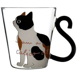 Pandapark Leuke Creatieve Kat Kitty Glas Mok Cup Kopje Thee Melk Koffie Mokken Ontbijt Cup Meow Vruchtensap Tumbler PPX010