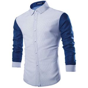 Lente Herfst Kenmerken Shirts Mannen Casual Samenvoegen Shirt Aankomst Lange Mouw Toevallige Slanke Mannelijke Shirts