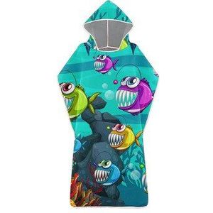 Kinderen Leuke Animal Print Microfiber Wetsuit Veranderende Gewaad Strand Poncho Handdoek Sneldrogend Badhanddoeken Met Hooded Beachwear