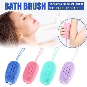 Twee-Tweede Schuimende Siliconen Schrobben Borstel Bad Handdoeken Wrijven Terug Modder Peeling Body Massage Douche Borstel Voor Kinderen en