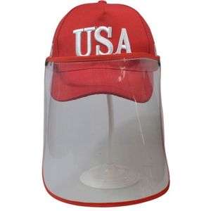 Unisex Usa 3D Borduren Nummer 45 Baseball Cap Met Anti-Splash Stofdicht Afneembare Gezicht Shield Amerikaanse Vlag Verstelbare 28GD