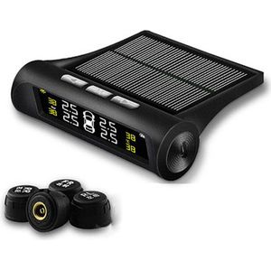 Auto TPMS Bandenspanningscontrolesysteem Solar Power HD Digitale Lcd-scherm Auto Voice Alarm tool Draadloze 4 externe Sensor