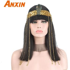 Queens Van Egypte Zwarte Pruiken Voor Vrouwen Met Snake Accessoires Partij Synthetische Halloween Kostuums Cosplay Pruiken Fabrikant