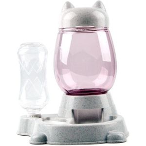 Huisdier Automatische Feeder Kat Hondenvoer Dispenser Water Drinkbak Voeden Dispenser Huisdieren Supplies-Grijs