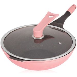 32 Cm Maifan Stone Wok Non-stick Koekenpan Olievrije Rook Pot Met Gas Inductie Fornuis Universele