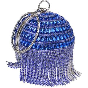 Ronde Vorm Clutch Bags luxe diamond Avondtasje Rhinestone Kwastje Vrouwen Avond Clutch Bal Handtas Night Club Koppelingen