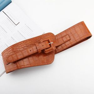 Vrouwen Pu Lederen Tailleband Brede Riem Vintage Elastische Shirt Cumberbanden Body Corset Broeksbanden Koreaanse Effen Kleur Mode Riemen