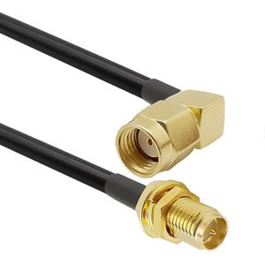 1Pcs RP-SMA Male Haakse Naar RP-SMA Vrouwelijke LMR200 Wifi Antenne Verlengkabel Voor Wifi Router Gateway 10/15/20/30/50/60Cm
