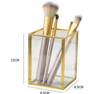 Glas Make Borstel Doos Houder Sieraden Doos Potlood Emmer Make Organizer Desktop Cosmetische Opbergdoos Parels Vat ZM827