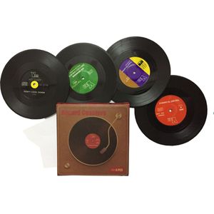 2 4 6 PCS Milieu Plastic Vinyl Record Tafel Placemats Eenvoudige en Creatieve Mok Coaster hittebestendig Cup Onderzetters AKUHOME