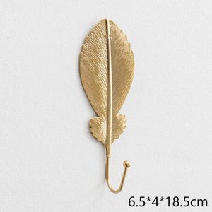 1Pcs Wall-Mount Metalen Golden Leaf Vorm Haak Kleding Kapstok Key Purse Sjaal Tas Hanger Deur Muur garderobe Opknoping Decor Haak