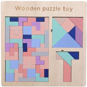 Voorschoolse Houten Puzzels Educatief Speelgoed Voor Baby Hersenen Ontwikkeling Tangram Puzzel Game 1 Set