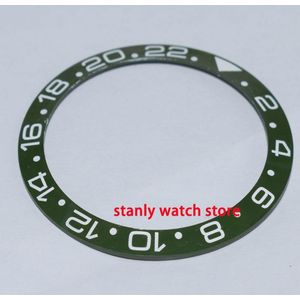 Horloge Onderdelen Vervanging 38Mm Groene Keramische Bezel Wit Marks Horloge Insert Fit 40Mm Gmt Automatische Beweging Mannen horloge