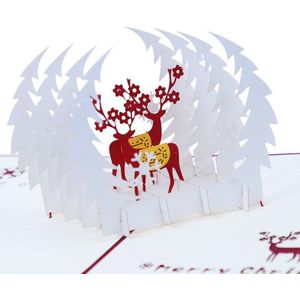 10 Stuks Per Set Kerst 3D Card Kerst Herten Wenskaarten Creatieve Kerstcadeaus Relatiegeschenk