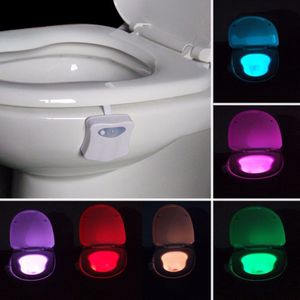 10Pc Smart Badkamer Toilet Seat Light Nachtlampje Led Body Motion Activated Aan/Off Sensor Lamp Wc Lamp Night verlichting 8 Kleuren