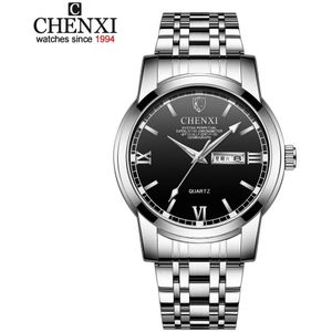 Quartz Horloge Luxe Mens Business Waterdichte Lichtgevende Horloges Mannen Horloge Zilver Zwart Rvs