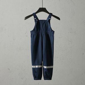 Kids/jongens/meisjes/peuter/baby overalls, winddicht/waterdicht jumpsuit, maat 74 te 92, marine & rose kleur