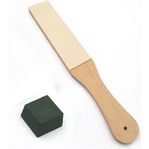 Houten Handvat Lederen Slijpen Strop Handgemaakt Scheermes Polijstbord Voor Scheermessen Dubbelzijdig Thuis Slijpgereedschap