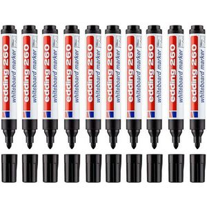 Seresstore Eddıng Whiteboard Pen 10 Stuks Pack Zwart Blauw Rood Groen