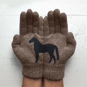 25 # Dames Winter Warme Handschoenen Wollen Herfst En Winter Handschoenen Outdoor Warme Hond Afdrukken Handschoenen Dier Wanten Rekawiczki