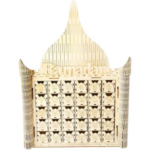 Eid Mubarak Countdown Kalender Houten Home Party Ornament Decor Message Board Kalender Opslag Moslim Islamitische