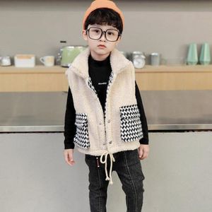 Herfst Kinderkleding Dubbelzijdig Slijtage Fleece Dikke Warme Revers Mouwloze Jas Voor Jongens Meisjes Vest Voor Kinderen vest
