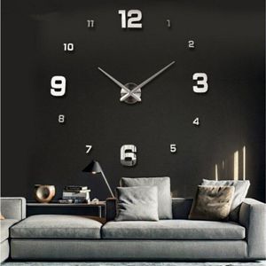 Grote Wandklok Modern Wandklok 3D Diy Quartz Klokken Mode Horloges Acryl Spiegel Stickers Home Decor Horloge