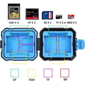 PULUZ 9-in-1 Waterdichte Geheugenkaart Houder SD MicroSD CF TF XQD Storage Case Box Protector Voor 2 QD 2 CF 2 TF 3 sd-kaart