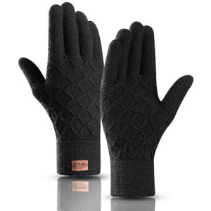 Winter Acryl Mesh Patroon Thicken Knit Warm Touch Telefoon Screen Handschoenen Mannen Outdoor Sport Rijden Handschoenen C69