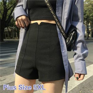 Shorts Vrouwen Ulzzang Eenvoudige Casual Office Dames Zomer Alle-Wedstrijd Hoge Taille Stretch Womens Broek Basic Zwart Dagelijks