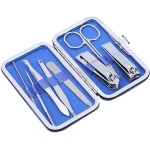 8 Stks/set Manicure Pedicure Set Met Case Nagels Clipper Kit Rvs Reizen Thuis Nail Care Tools