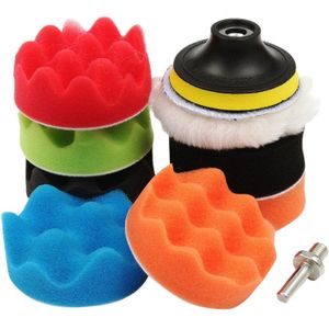 Djsona Auto Polijsten Ontharing 3Inch Draad Zelfklevende Waxen Polijsten Spons Auto Wiel Spons Buffers Polijsten Kit set
