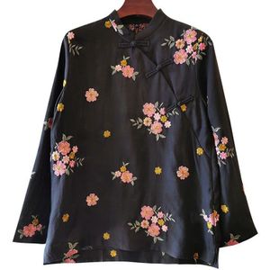 Chinese Tops Geschilderde Bloemen Qipao Shirt Cheongsam Overhemd Chinese Stijl Cheongsam Blouse Traditionele Chinese Kleding Vrouwen