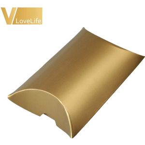 100 Stks/partij Grote Dozen Snoep Kussen Vorm Verpakking Dozen Wedding Events Favor Papier Geschenkdoos Zakken Gunst Kraftpapier